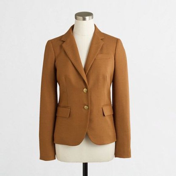 J Crew Schoolboy Camel Wool Double Gold Button Blazer - Picture 2 of 9